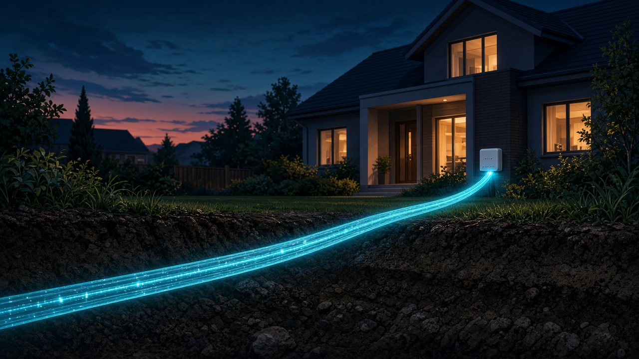 Illustration explaining Fiber to the Home (FTTH)