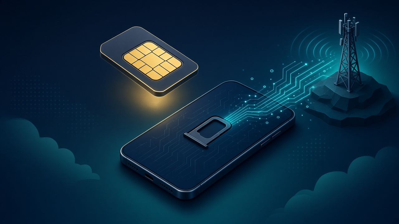 Illustration explaining Subscriber Identity Module (SIM)