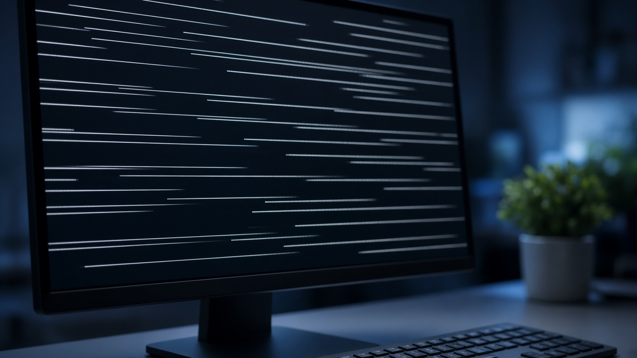 Computer monitor showing horizontal lines after waking from sleep