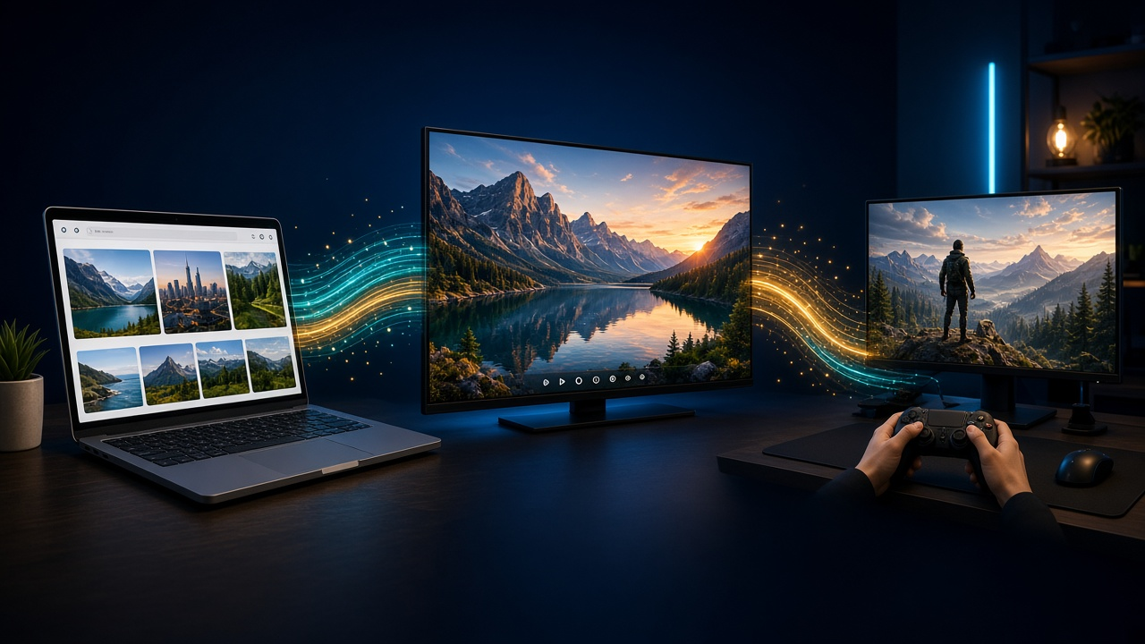 Connected screens used for browsing, streaming, and online gaming